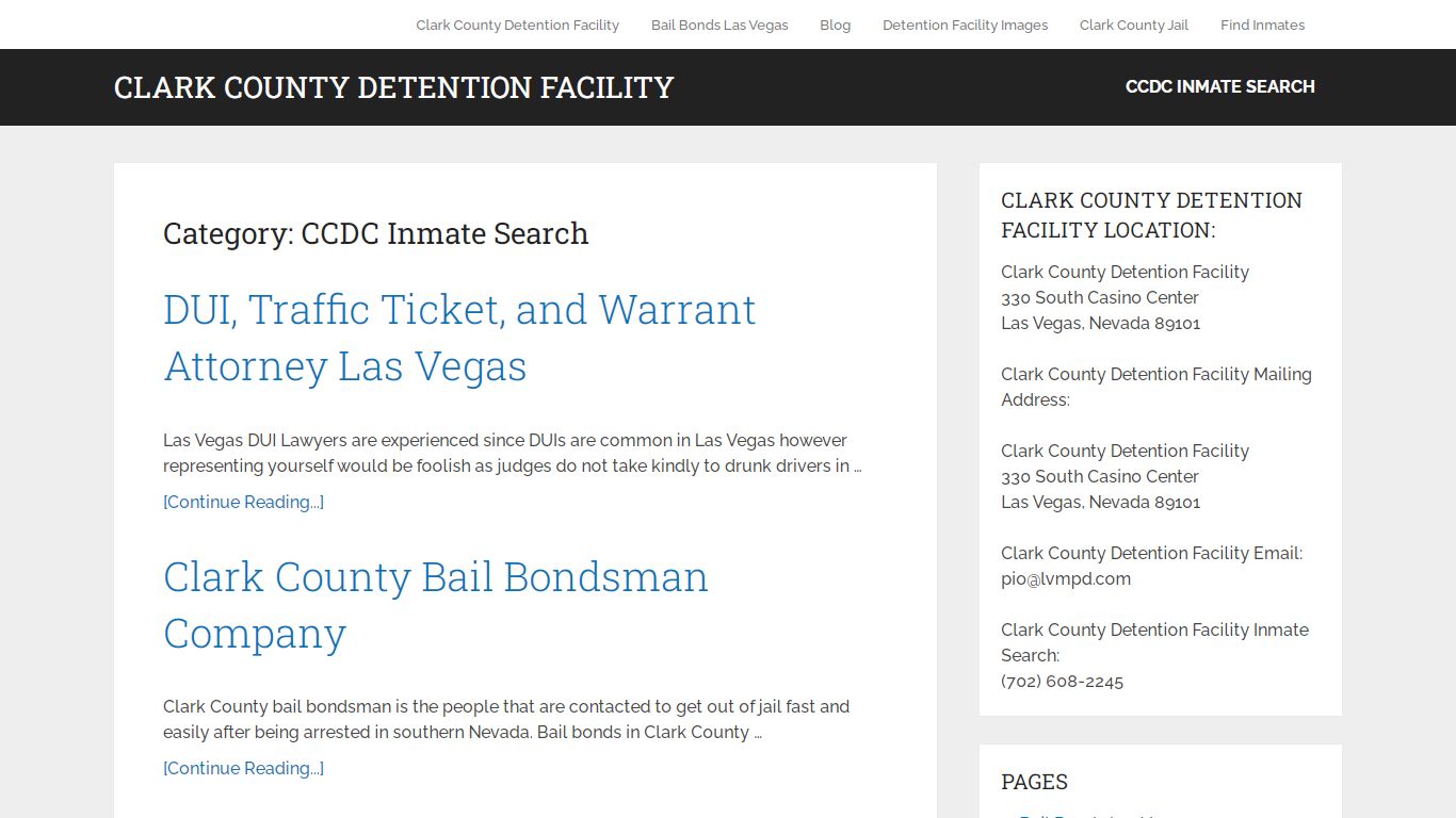 CCDC Inmate Search Archives - Clark County Detention Facility